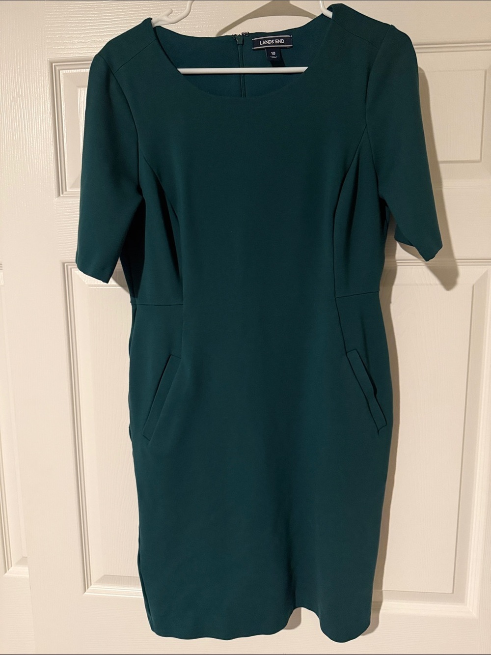 Lands' End Deep Green Midi Sheath Dress